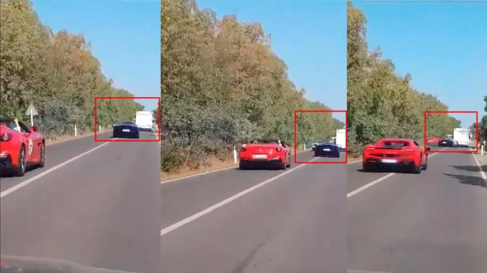 Video: chocaron un Ferrari y un Lamborghini en una caravana de lujo, y murieron dos personas