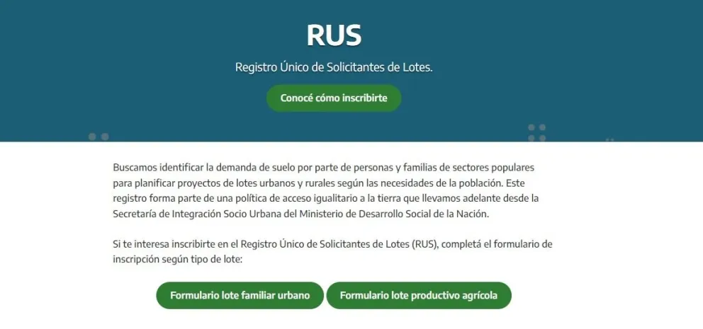Programa RUS: requisitos y proceso para solicitar un lote con servicios