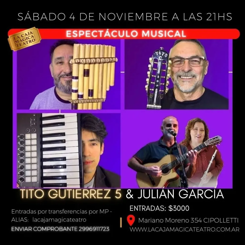 Julián García y Tito Gutiérrez 5: un encuentro de música popular en La Caja Mágica
