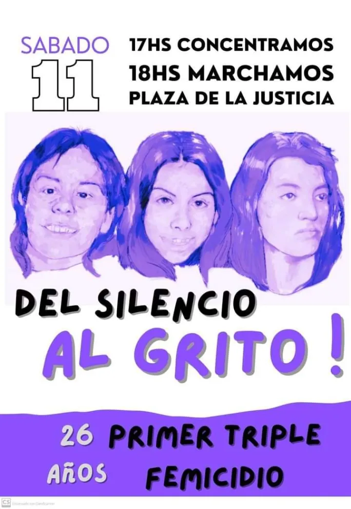 A 26 años del Primer Triple Femicidio convocan a la comunidad a marchar