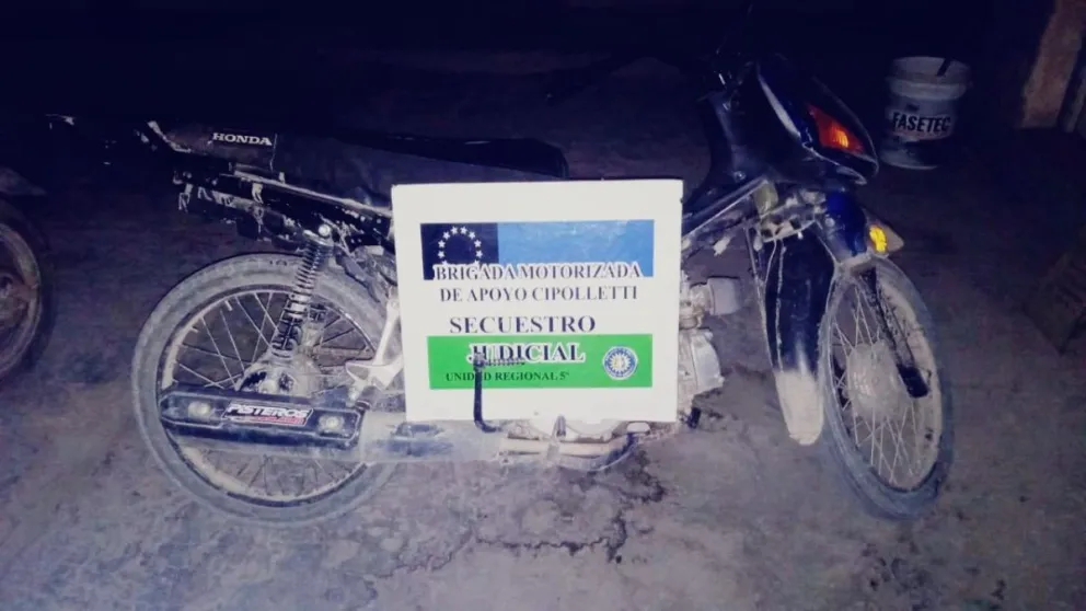 La BMA de Cipolletti recupera una moto robada en Neuquén 