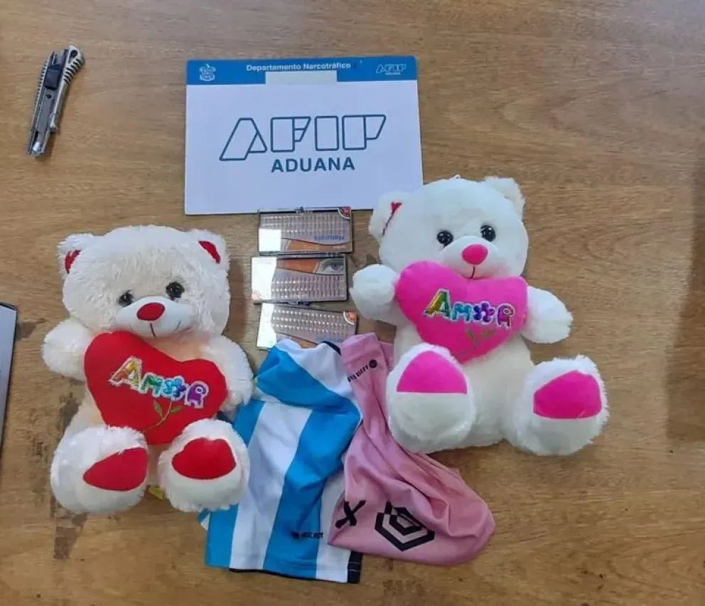Secuestran dos osos de peluche con cocaína líquida rumbo a Hong Kong