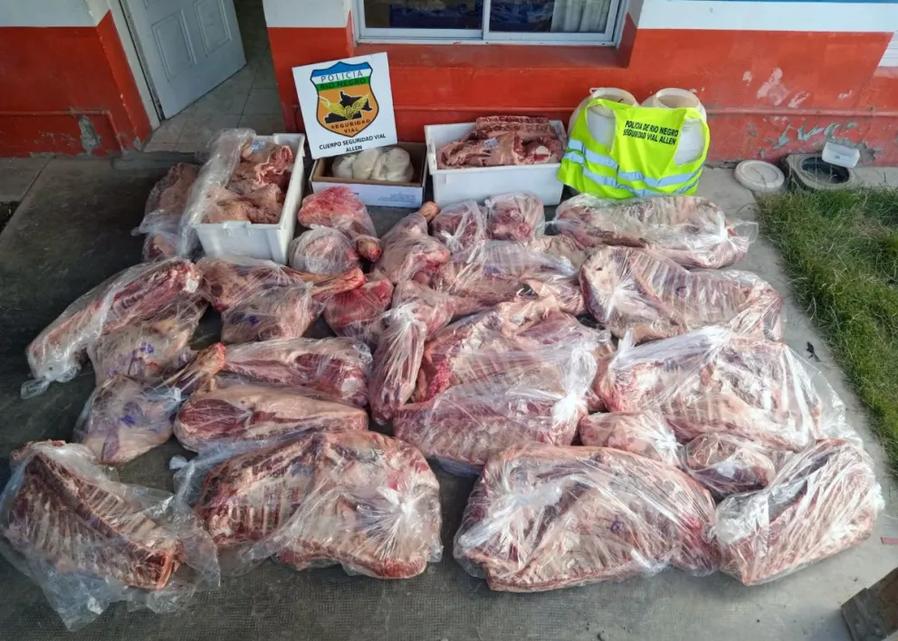 Llevaban 500 kg de costillares y los atraparon en el Alto Valle