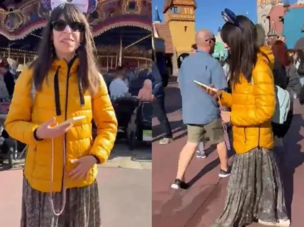Mira el video: escracharon a una mujer que confundieron con Florencia Kirchner en Disney