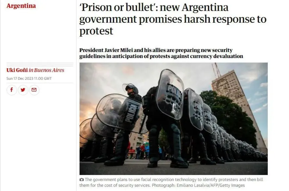 El polémico protocolo antipiquetes de Bullrich genera preocupación internacional