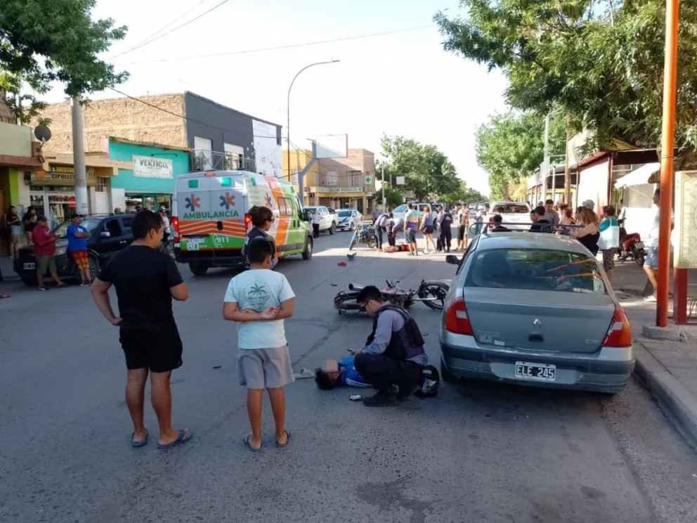 Colisión entre motos deja como saldo varios heridos y la recuperación de un rodado 