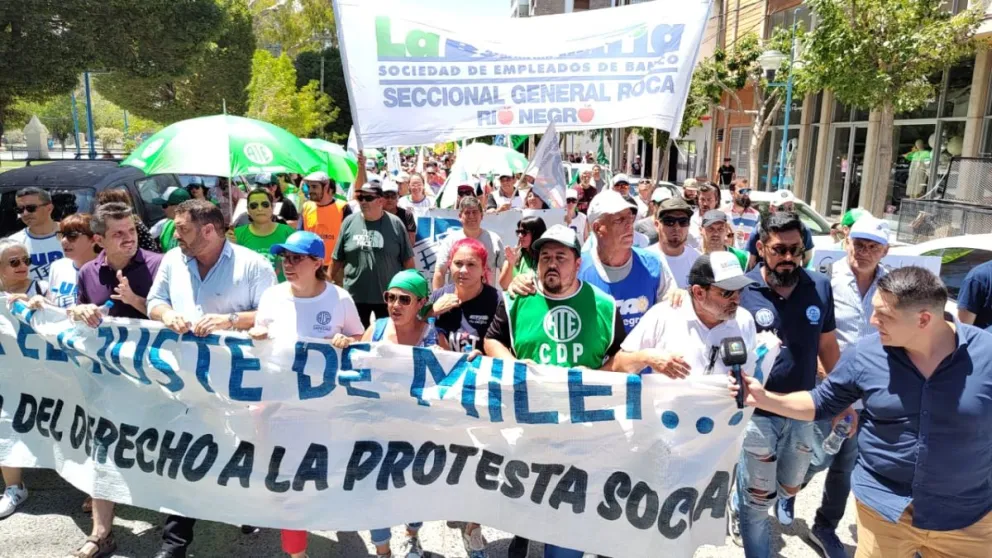 La CTA calificó de histórica las concentraciones en Río Negro contra el ajuste de Milei