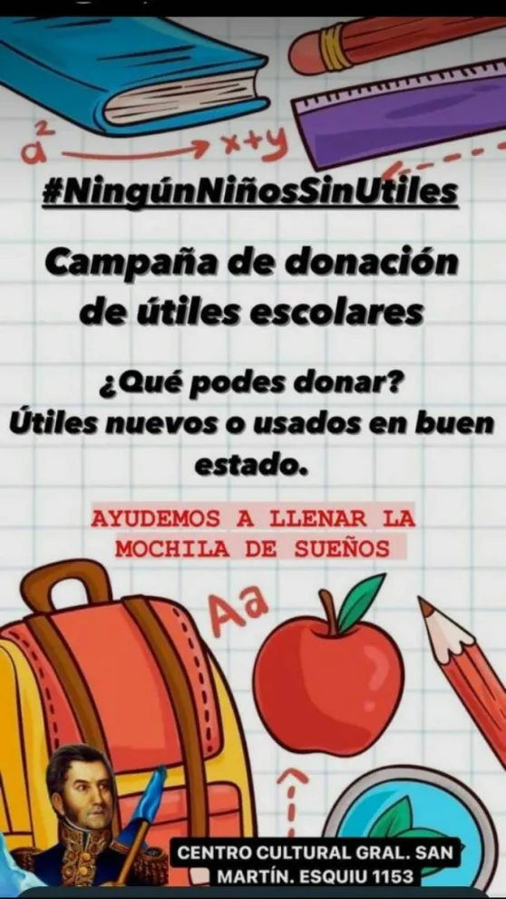 “Ningún niño sin útiles”
