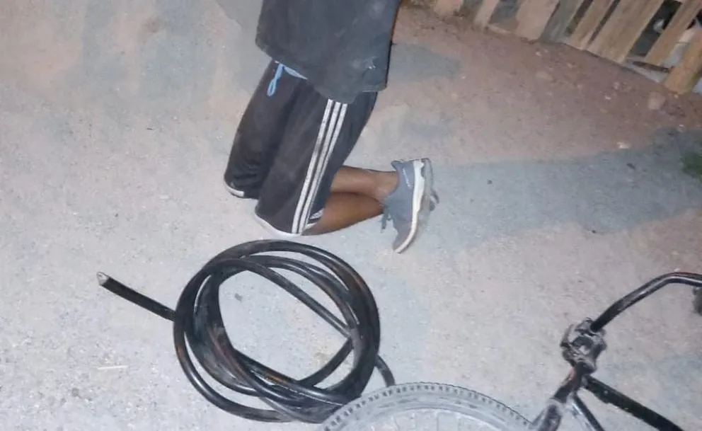 Quedó detenido tras robar cables: Un joven intenta huir, pero la policía lo atrapó