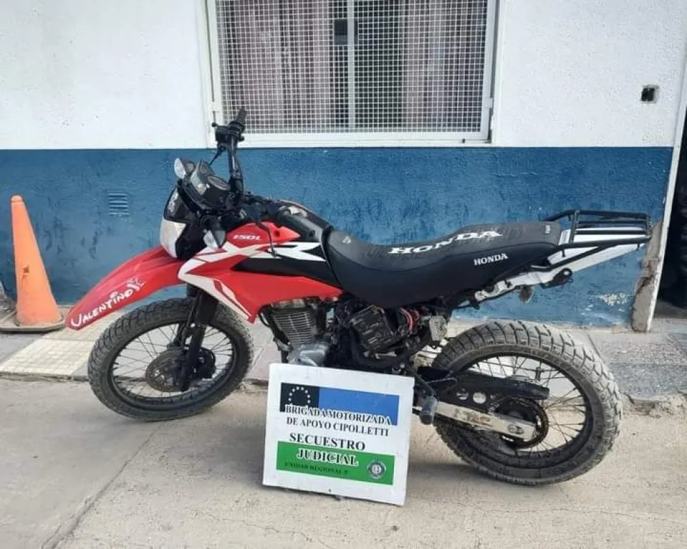 La Brigada Motorizada recuperó una moto que fue robada en Cipolletti