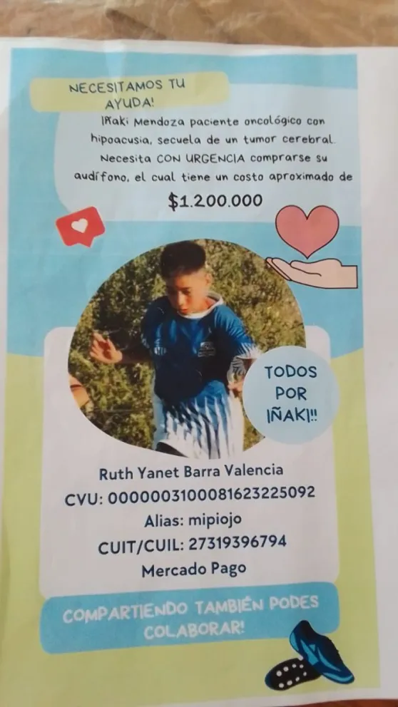 Peña a beneficio de Iñaki, un nene que necesita un audífono despues de padecer un tumor cerebral
