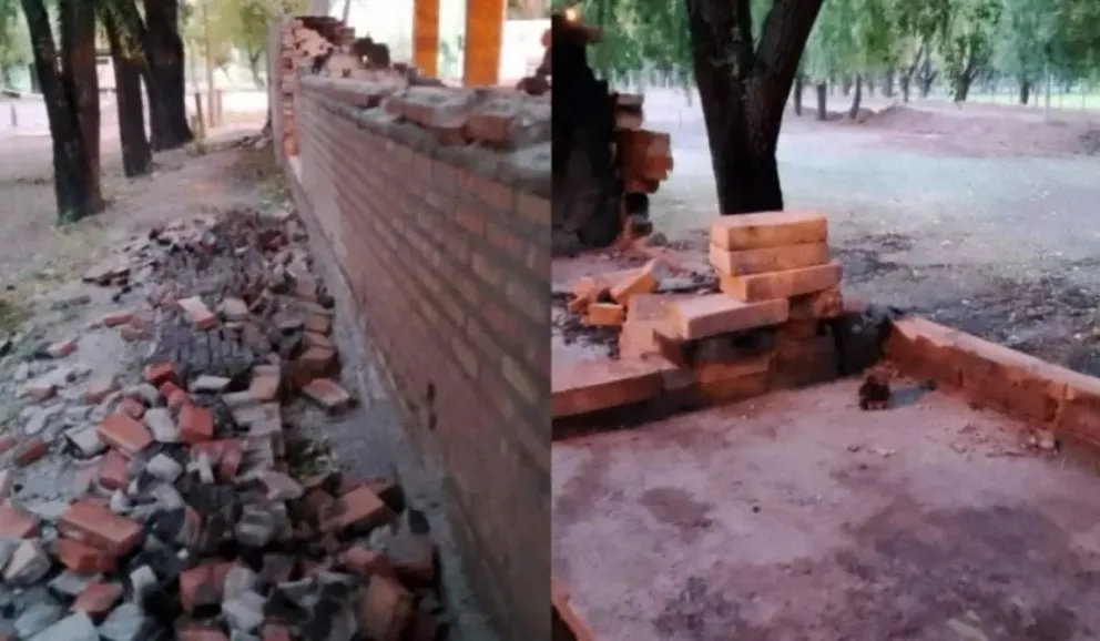 Vandalismo en el Alto Valle: destruyeron las parrillas de un balneario