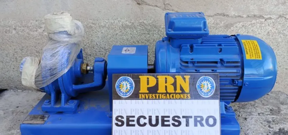 Policía recupera una bomba regenerativa valuada en 5 millones de pesos en el Alto Valle