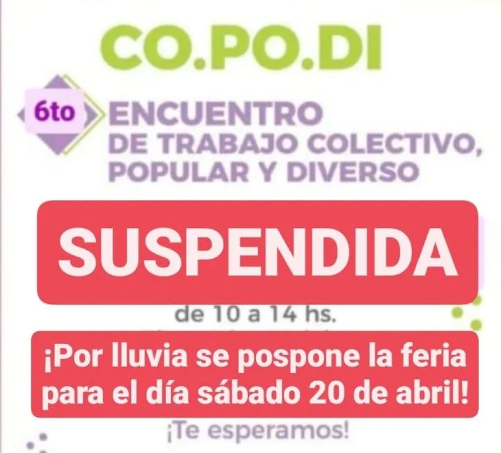 Por las condiciones del tiempo, reprograman feria en el barrio San Pablo 