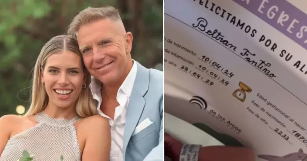 Beltrán, el hijo de Fantino y Mosqueira, recibe el alta tras 19 días de lucha