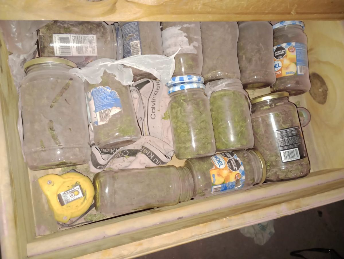 Secuestran 14 frascos de marihuana y un arma de fuego durante un operativo en la Isla Jordán