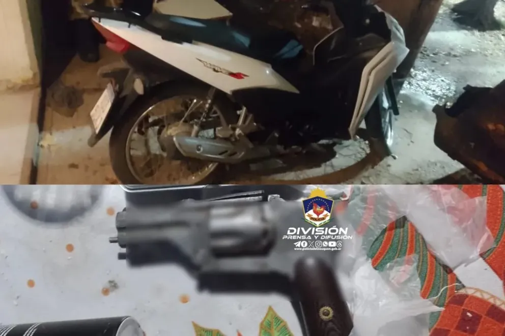Detienen a dos personas y secuestran un arma de fuego, una moto y drogas