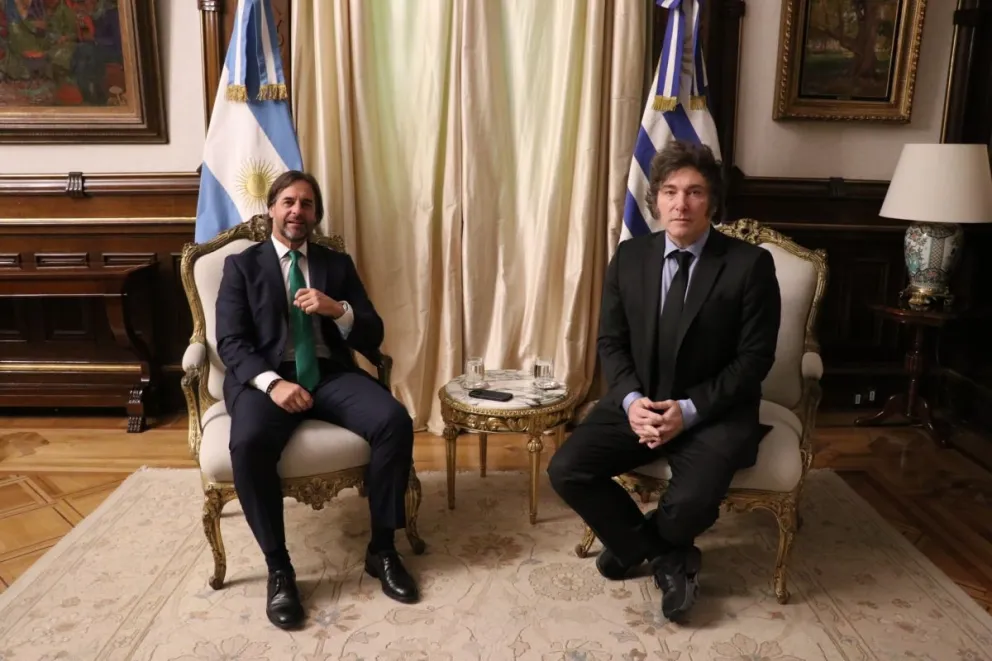 Javier Milei se reunió con Luis Lacalle Pou en la Casa Rosada