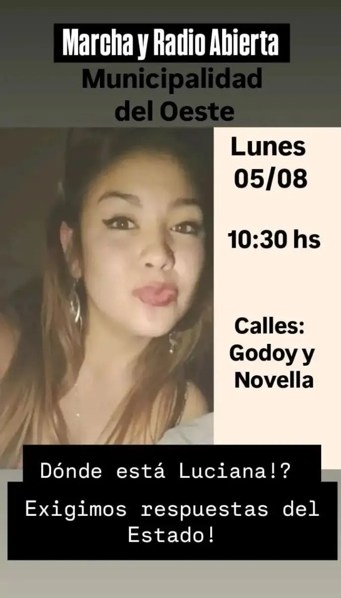 Marcha por la aparici&oacute;n de Luciana Mu&ntilde;oz