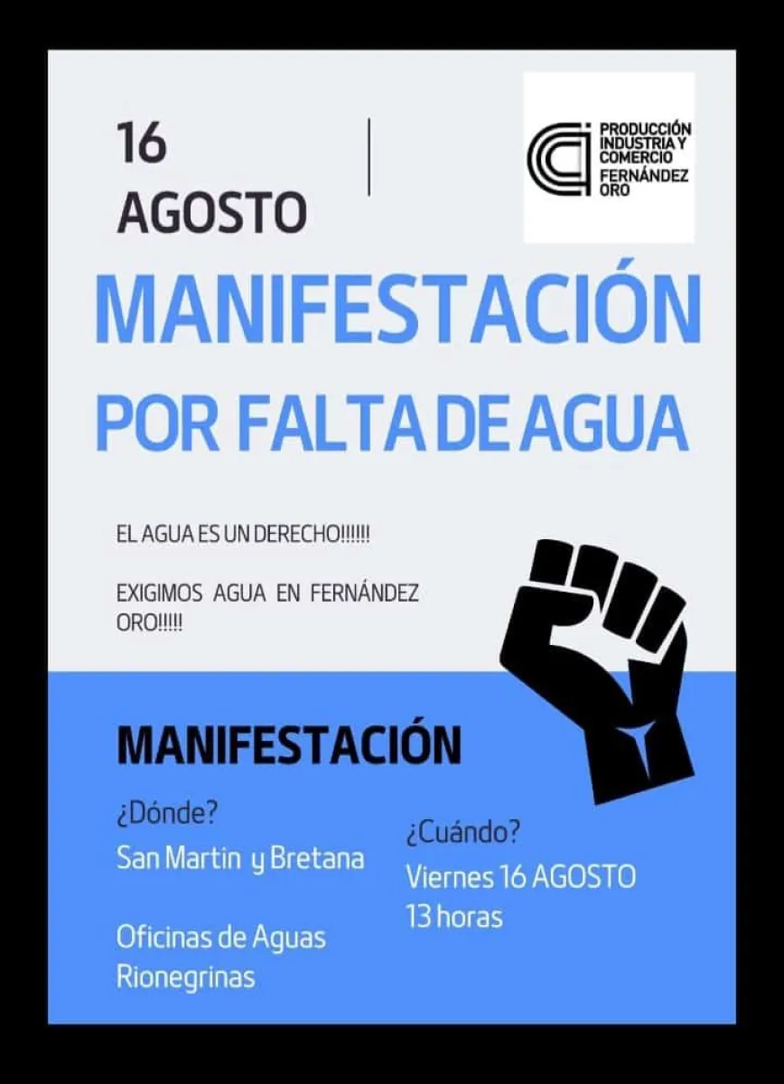 Los comerciantes convocan a manifestarse ante los problemas con el suministro del agua