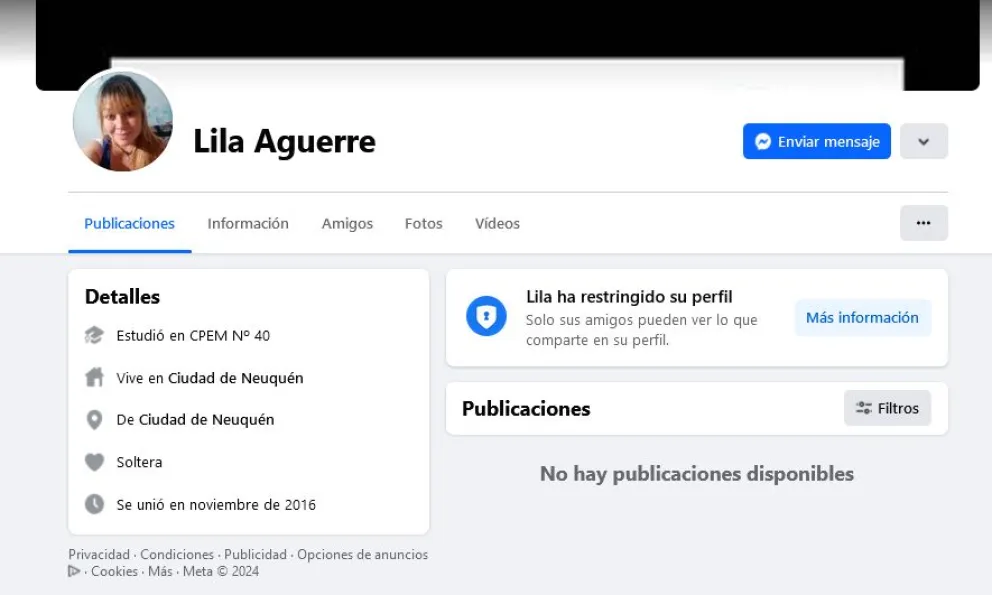 Cansada de los mensajes de odio, la mamá de Luciana restringió su perfil de Facebook