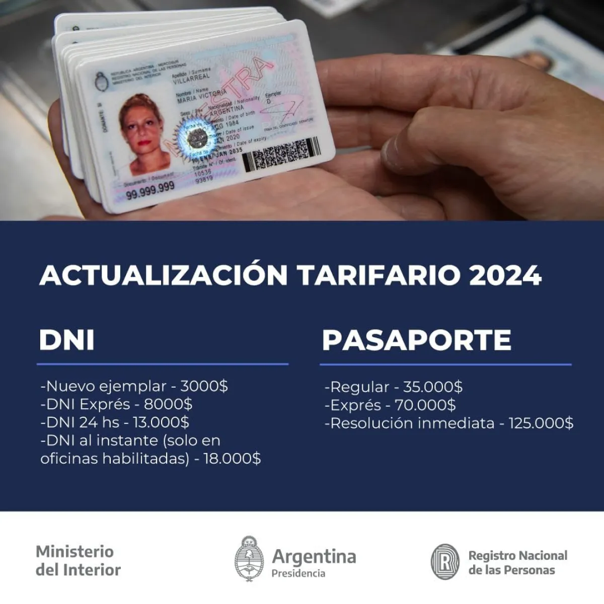Valores actualizados de tr&aacute;mites en el Registro Civil | foto: Argentina.gob.ar