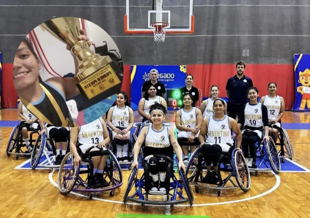 La cipoleña Micaela Rosales, campeona con Las Lobas en el Sudamericano de básquet adaptado