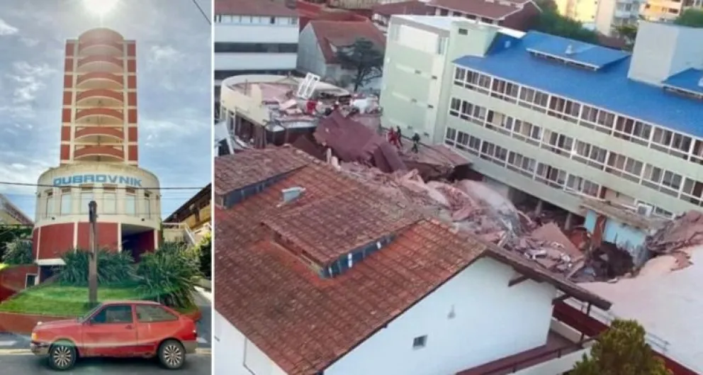 Derrumbe en un hotel de Villa Gesell: buscan a personas atrapadas en los escombros