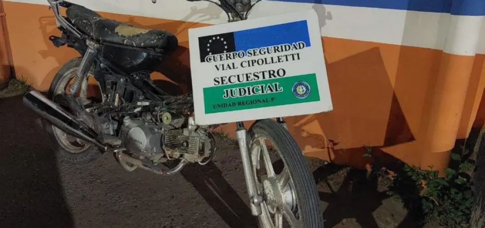 Inseguridad plena: detuvieron a una moto con chasis adulterado y sin documentación
