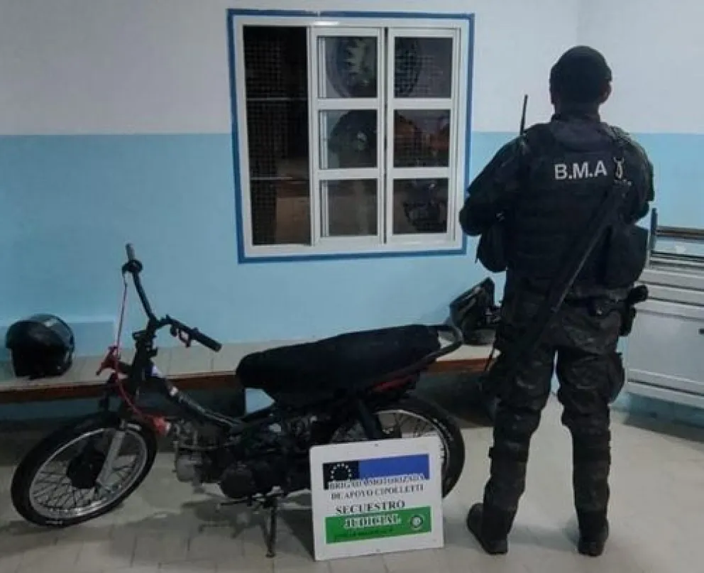 La moto quedó a disposición de la justicia. Foto: Policía Río Negro.