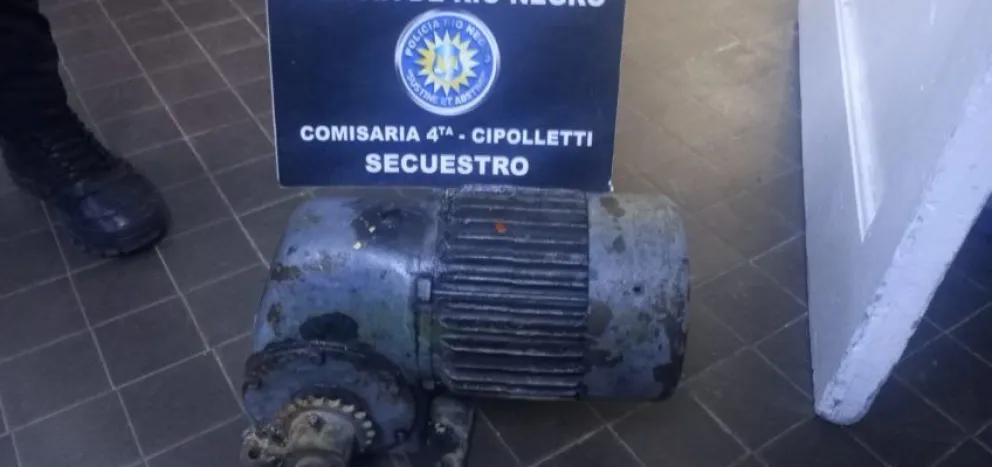 El sujeto ingresó a un domicilio en la calle Sáenz Peña y se apoderó de una bomba de agua. Foto: Policía Río Negro.