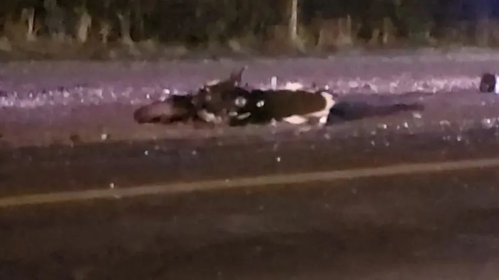 La moto Rousser era conducida por el joven reginense que circulaba en dirección a Regina (Gentileza).