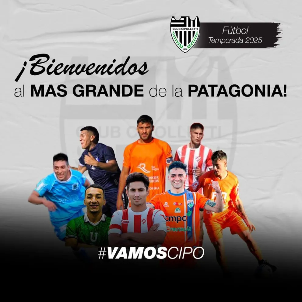 El albinegro sumó ocho refuerzos provenientes de equipos de la región. Foto: Club Cipolletti