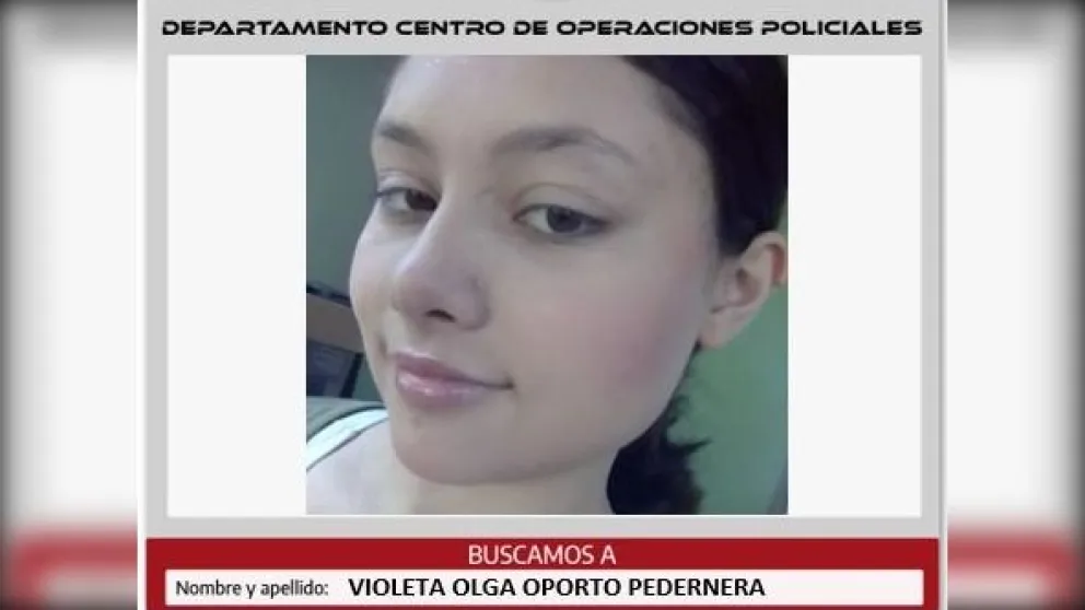 Hace cuatro días que Violeta está desaparecida y crece la preocupación entre sus familiares. Foto: Policía de Neuquén.