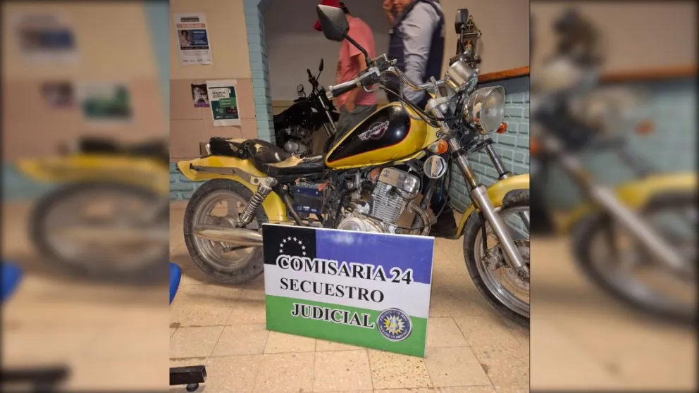 La moto era conducida por un hombre de 50 años, que fue demorado. Foto: Policía de Río Negro.