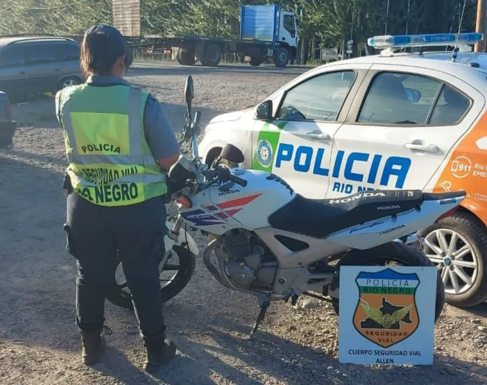 La moto había sido utilizada para un robo calificado. Foto: gentileza.