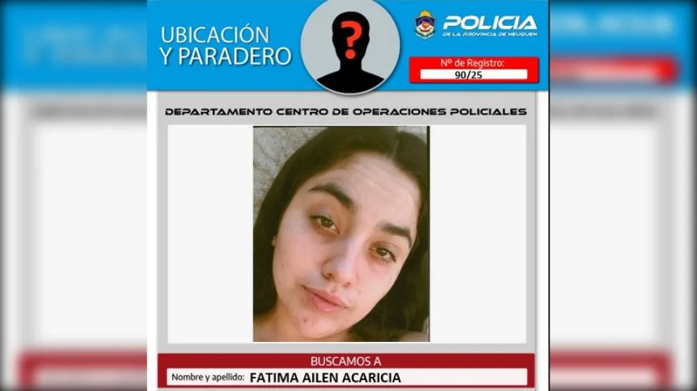 Desde el 2 de febrero no se tiene información sobre el paradero de Fátima y su hija Bianca. Foto: Policía de Neuquén.