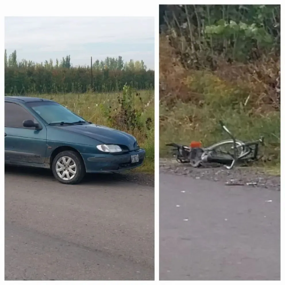 Ese fue el lugar del accidente . El auto terminó a la izquierda de la colectora. Foto (ANroca)