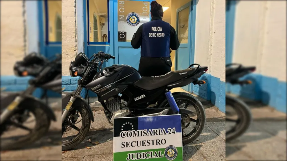 La Yamaha había sido robada en Cipolletti hace tres años. Foto: Policía Río Negro.