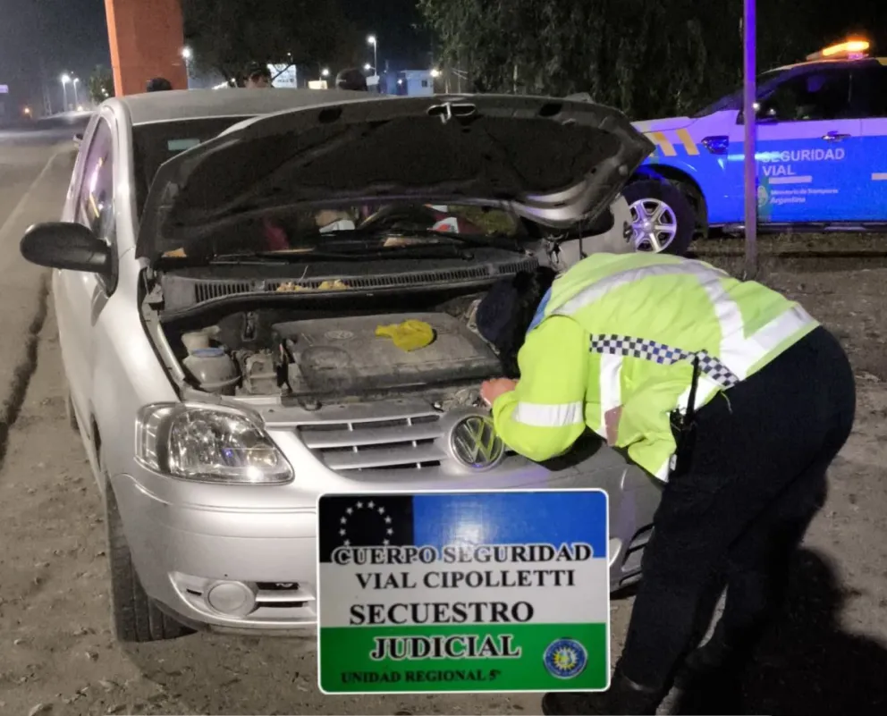 El vehículo era conducido por una mujer (imagen gentileza Policia de Río Negro)