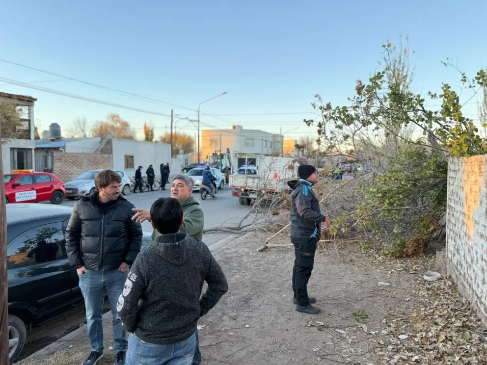  Esta mañana fue demolido un aguantadero ubicado en la intersección de Manuel Estrada y Ecuador, en Cipolletti. 