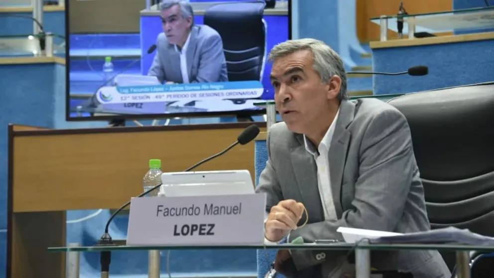 Facundo López, presidente del bloque de legisladores de Juntos Somos Río Negro.