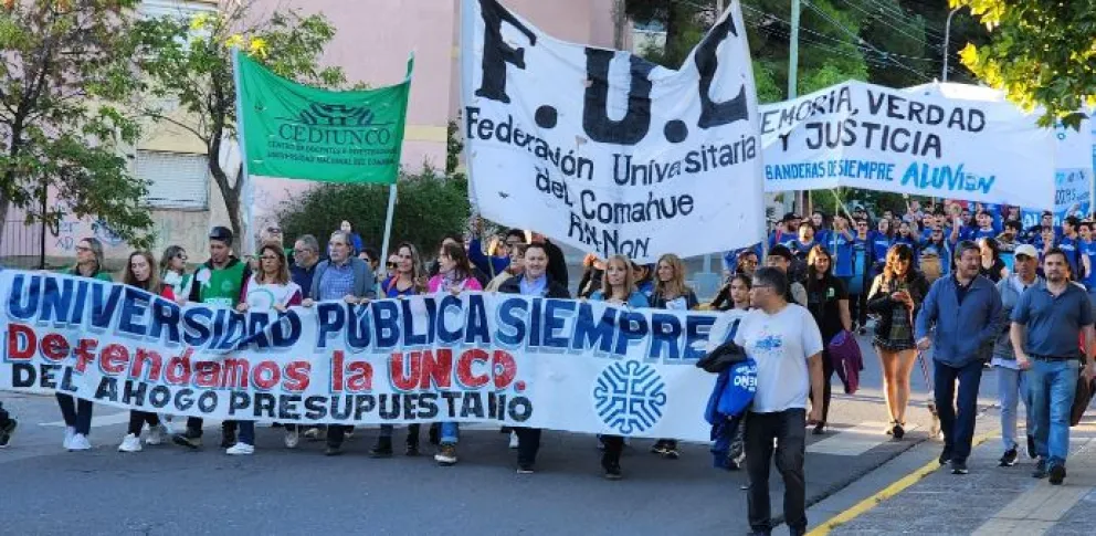 Habrá movilizaciones en Neuquén, San Antonio Oeste y Bariloche. (Foto ADUNC)