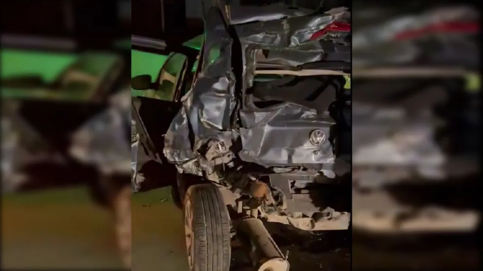 Así quedó uno de los autos involucrados.