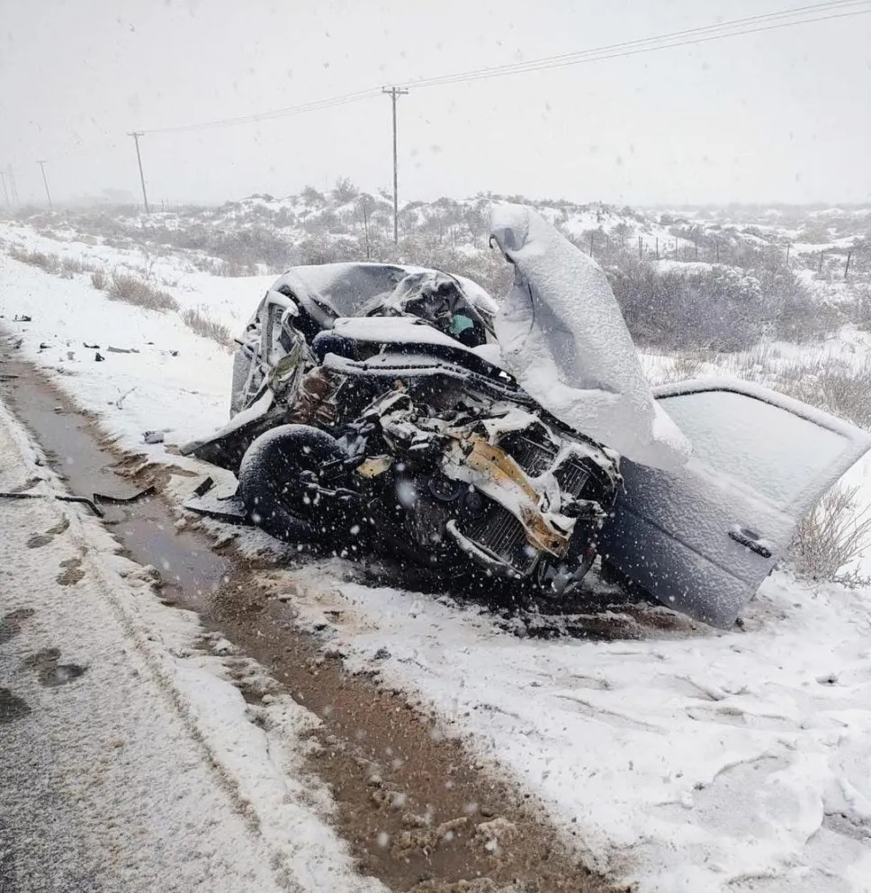 El camión también resultó con todo su frente destruido. (Foto gentileza)