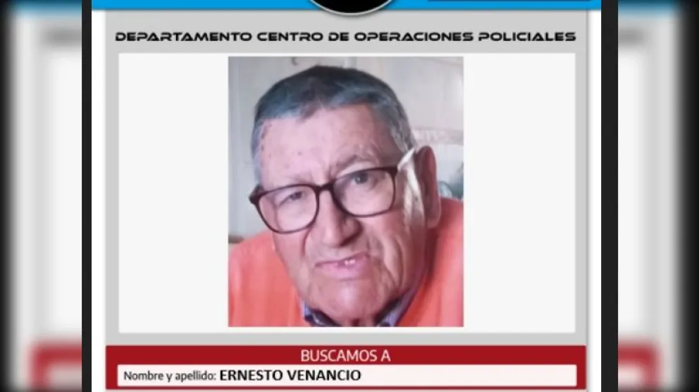 La policía organizó la búsqueda de don Venancio, que desapareció ayer a la tarde. Foto: Policía Neuquén.