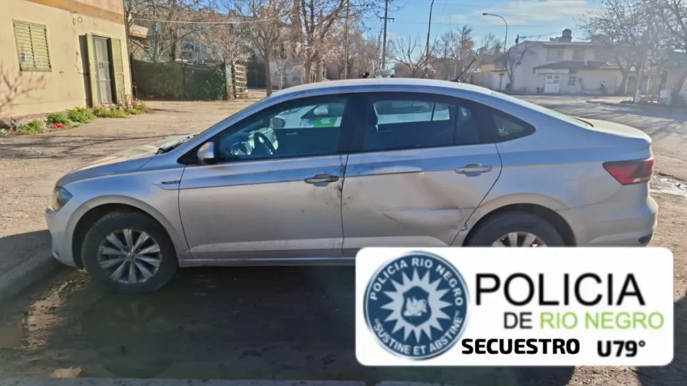 Volkswagen Virtus robado en Neuquén apareció en Cipolletti: lo halló la Subcomisaría 79°. | Foto prensa Policía Rio Negro