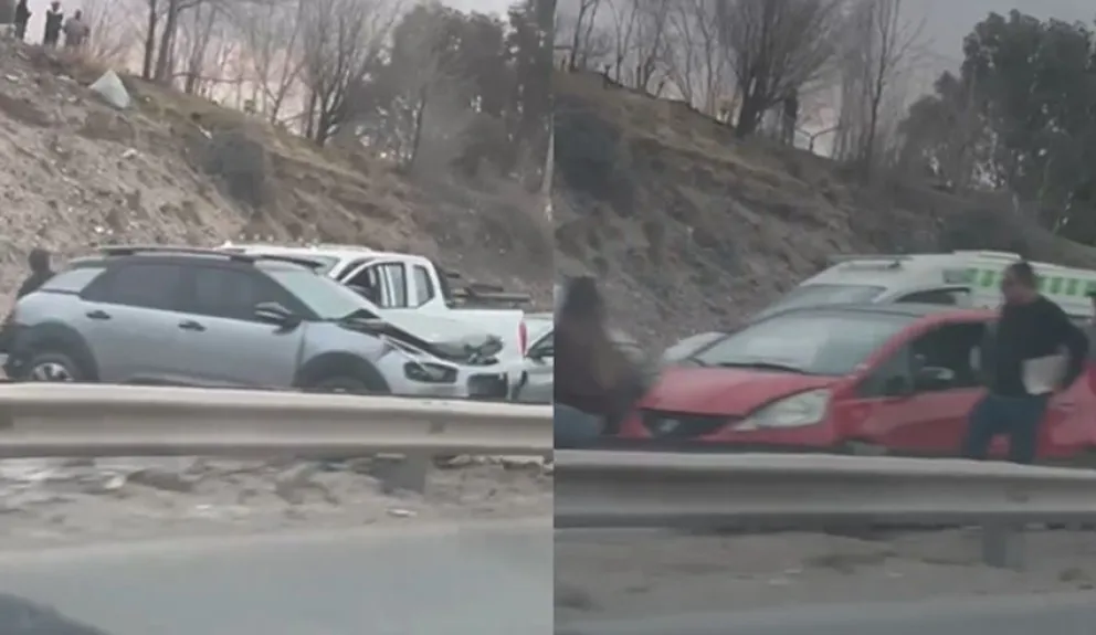 El choque en cadena provocó un gran caos de tránsito sobre la ruta 7, en un horario pico. Demoras de hasta dos y tres horas. Foto: gentileza Centenario Digital.