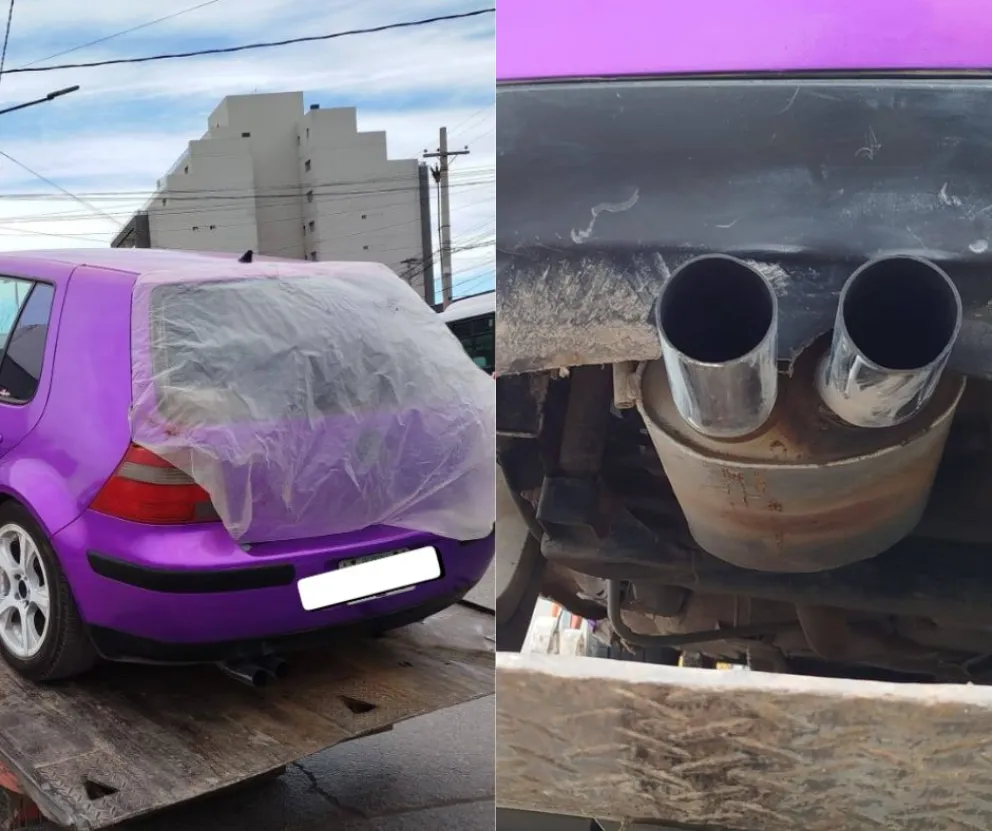 El escape estaba adulterado, lo cual está prohibido en la ciudad. (Fotos gentileza)