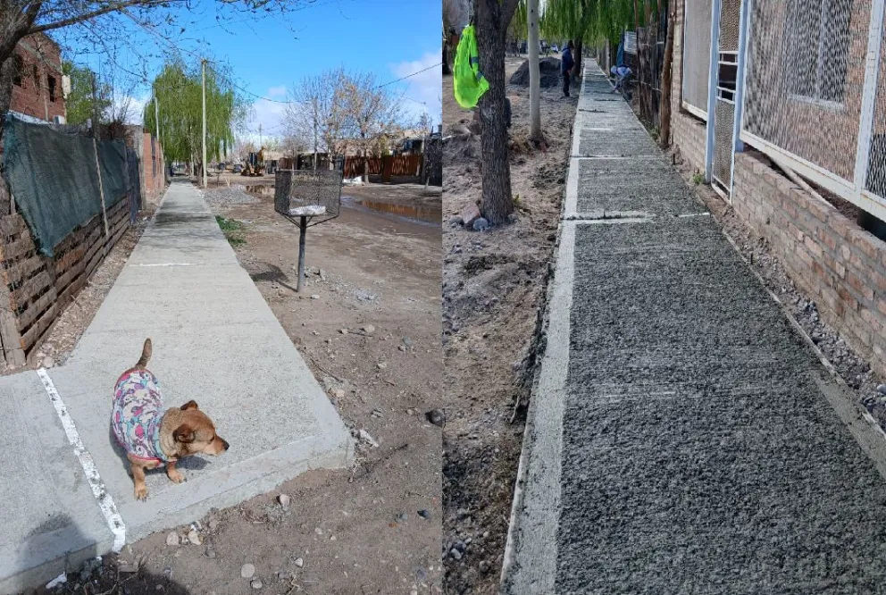 Cordón cuneta y veredas en marcha: dos obras del FISU avanzan en Cipolletti